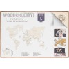 Wooden City - Wooden World Map Large - Brown